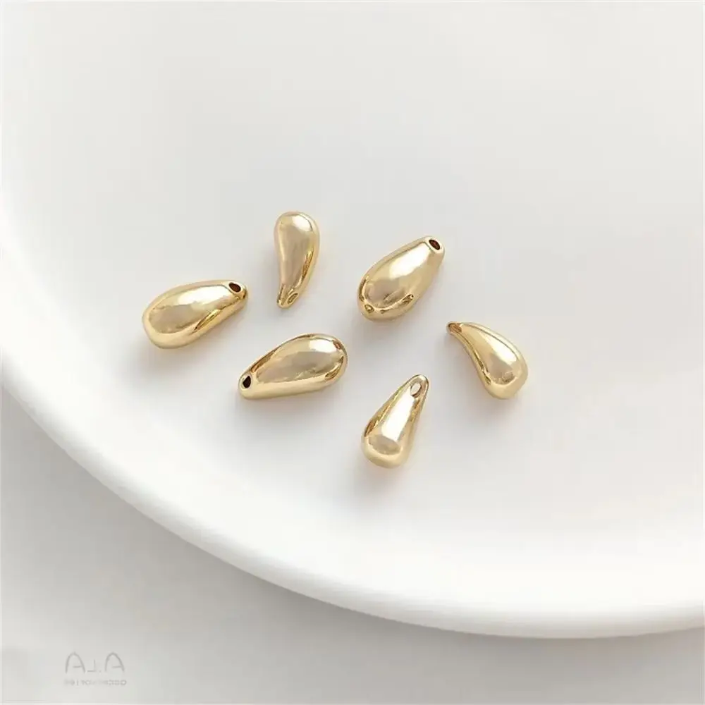 14 К позолоченный гладкий подвесной кулон в форме капли воды полумесяца ручной