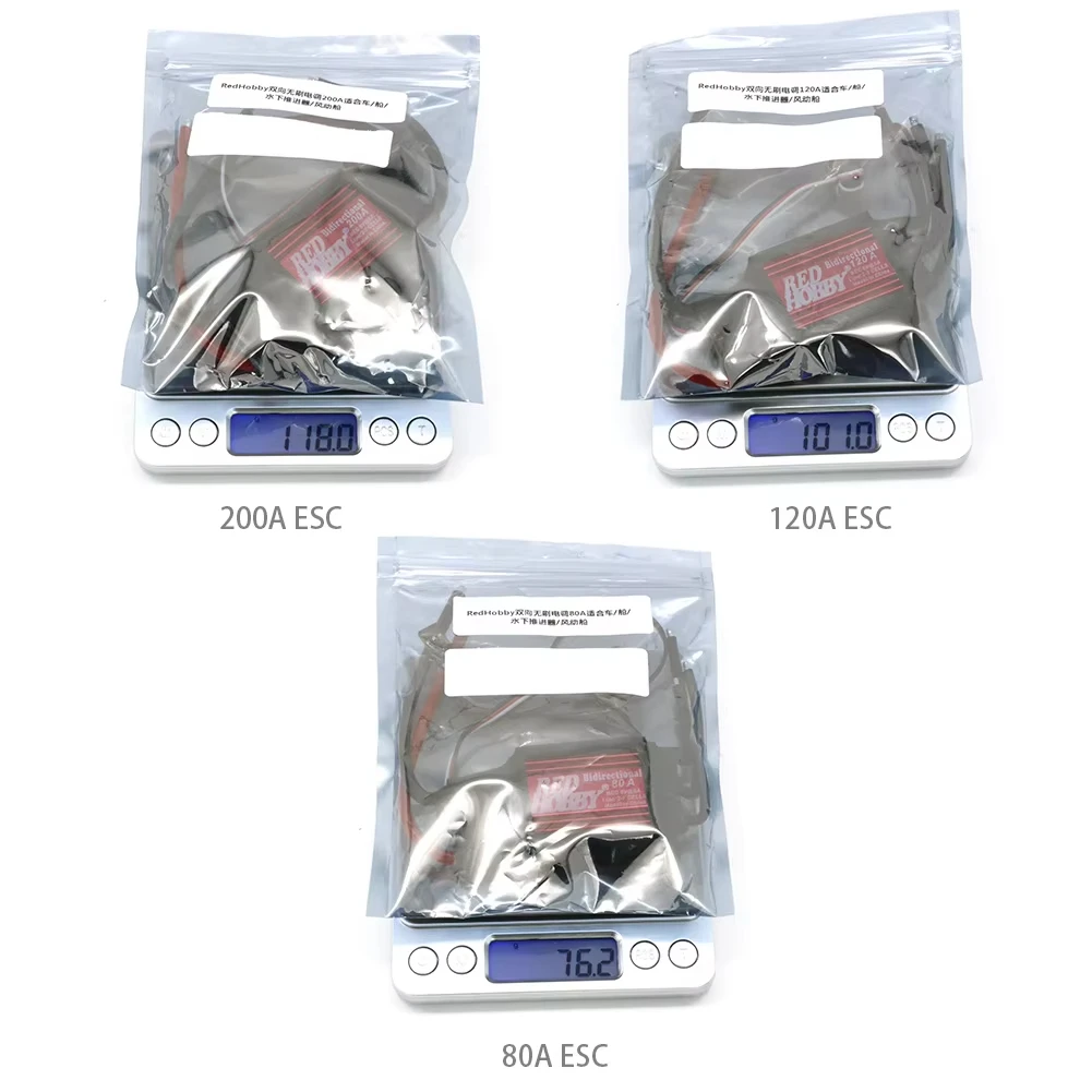 RedHobby 80A 120A 200A двунаправленный бесщеточный ESC 3-7S литий-ионныйлитий-по для дистанционного управления автомобиля, лодки, пневматический подводный гребной винт (art.: 3920cd20755ea) - 3920cd20755ea