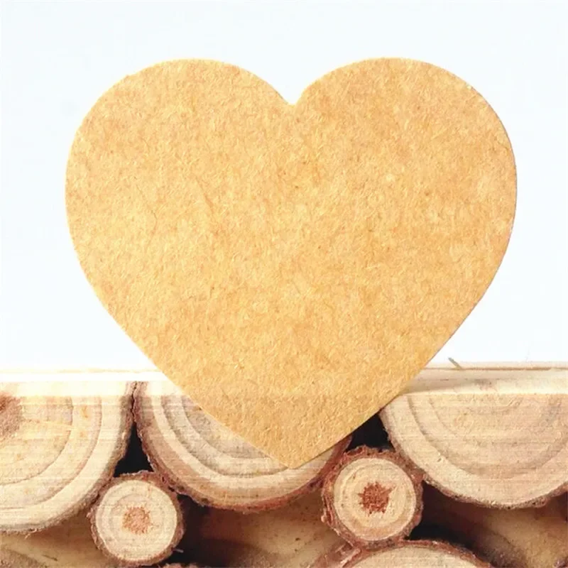 Набор наклеек CBTstationery сердечки крафт-бумага 100 шт