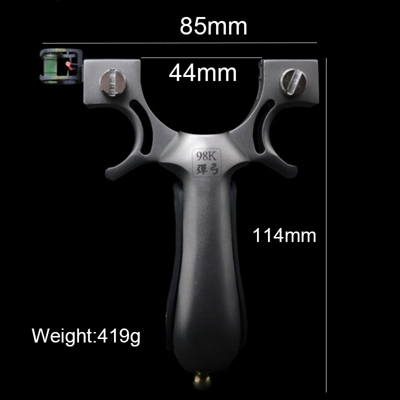 Рогатка из нержавеющей стали 98k с плоской резиновой лентой Встроенная