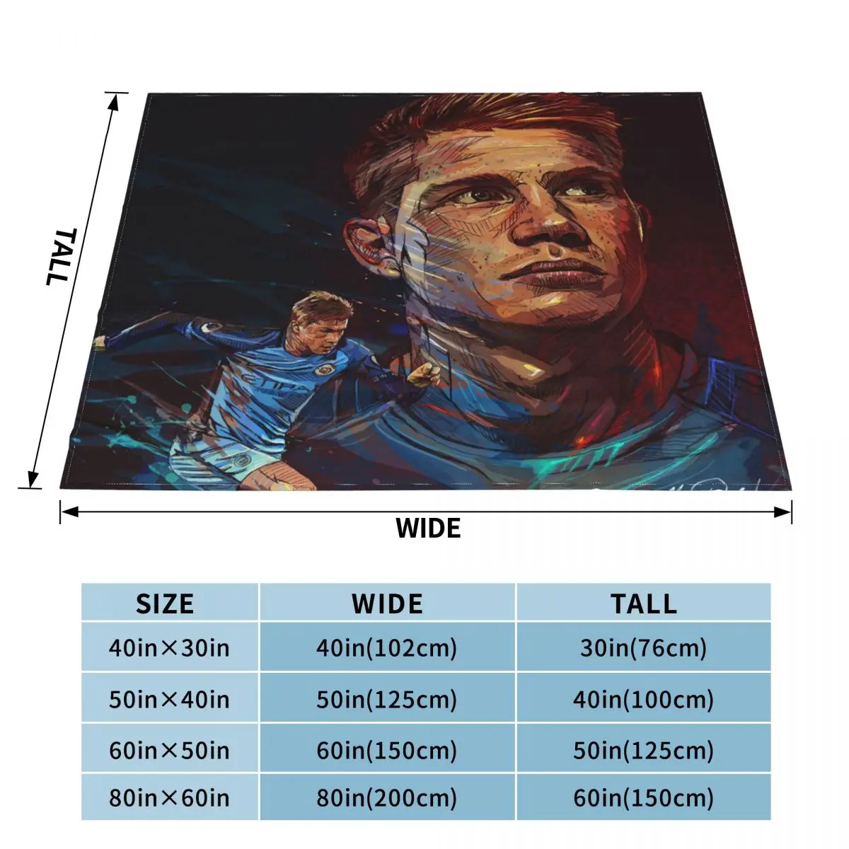 Флисовое одеяло Kevin De Bruyne An