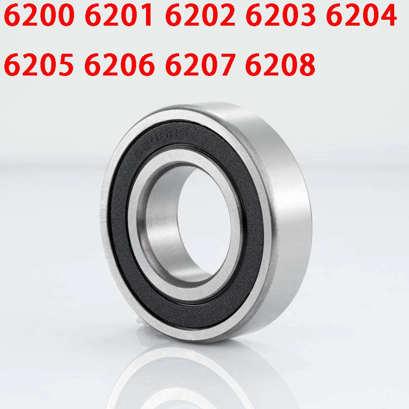 

2PCS/Lot High Quality 6200 6201 6202 6203 6204 6205 6206 6207 6208 ZZ Z RS 2RS RZ Rubber Sealed Deep Groove Ball Bearing