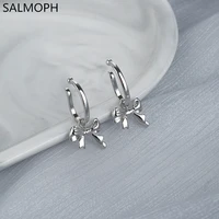 2022 korea new bowknot ears hang temperament girls no puncture ear clip contracted fashion earrings women jewelry