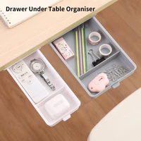 under desk drawer hidden stationery self adhesive organizer storage box for cosmetics jewelry sundry table drawer pencil tray