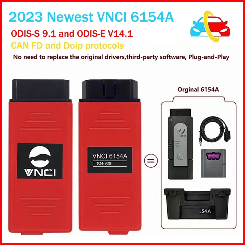 2023 новейший VNCI 6154A ODIS 9.10 поддерживает современное программное обеспечение и может FD-протокол DoIP оригинальный диск лучше, чем SVCI 6154