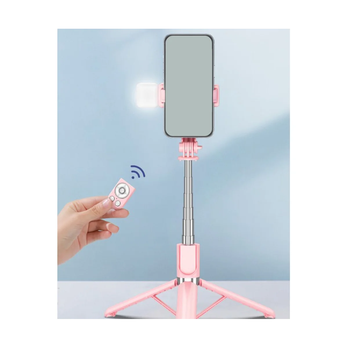 

Селфи-палка-держатель для фото штатив для прямой трансляции, 1,1 м, розовый