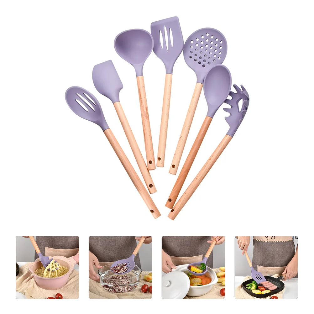 

Silicone Set Kitchen Cooking Utensils Tools Turner Spoons Spatulautensil Spoon Nonstick Kitchenware Scraper Slotted Cookware Kit