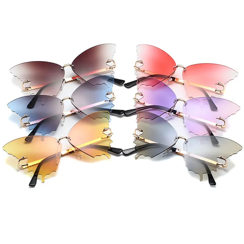 

Новинка солнцезащитные очки-бабочки для женщин 2022 винтажные металлические солнцезащитные очки без оправы роскошные брендовые градиентные...
