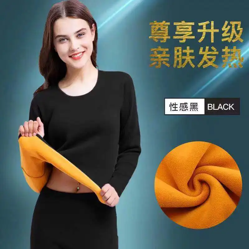 Thermal Underwear for Women Long Johns Set Fleece Lined Base Layer Warm Top Bottom Sexy Winter Thermal Shirt Pajamas Inner Wear