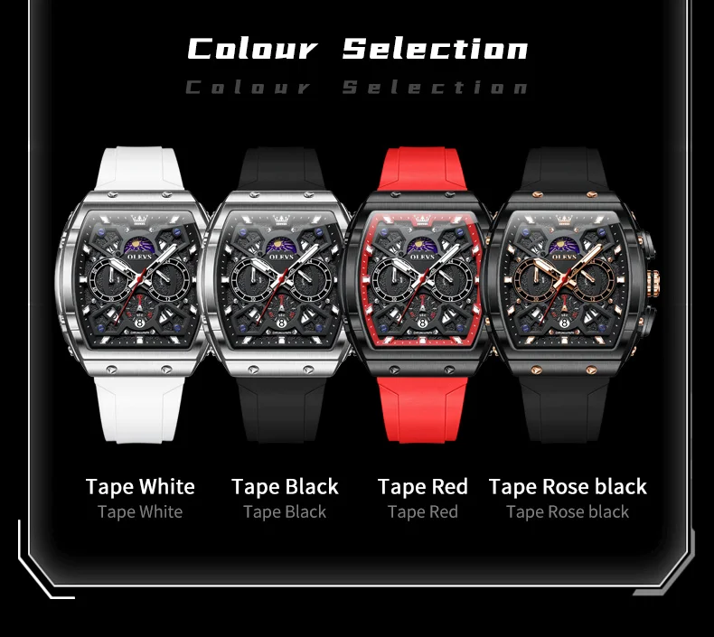 OLEVS Лидирующий бренд модные мужские кварцевые часы многофункциональные