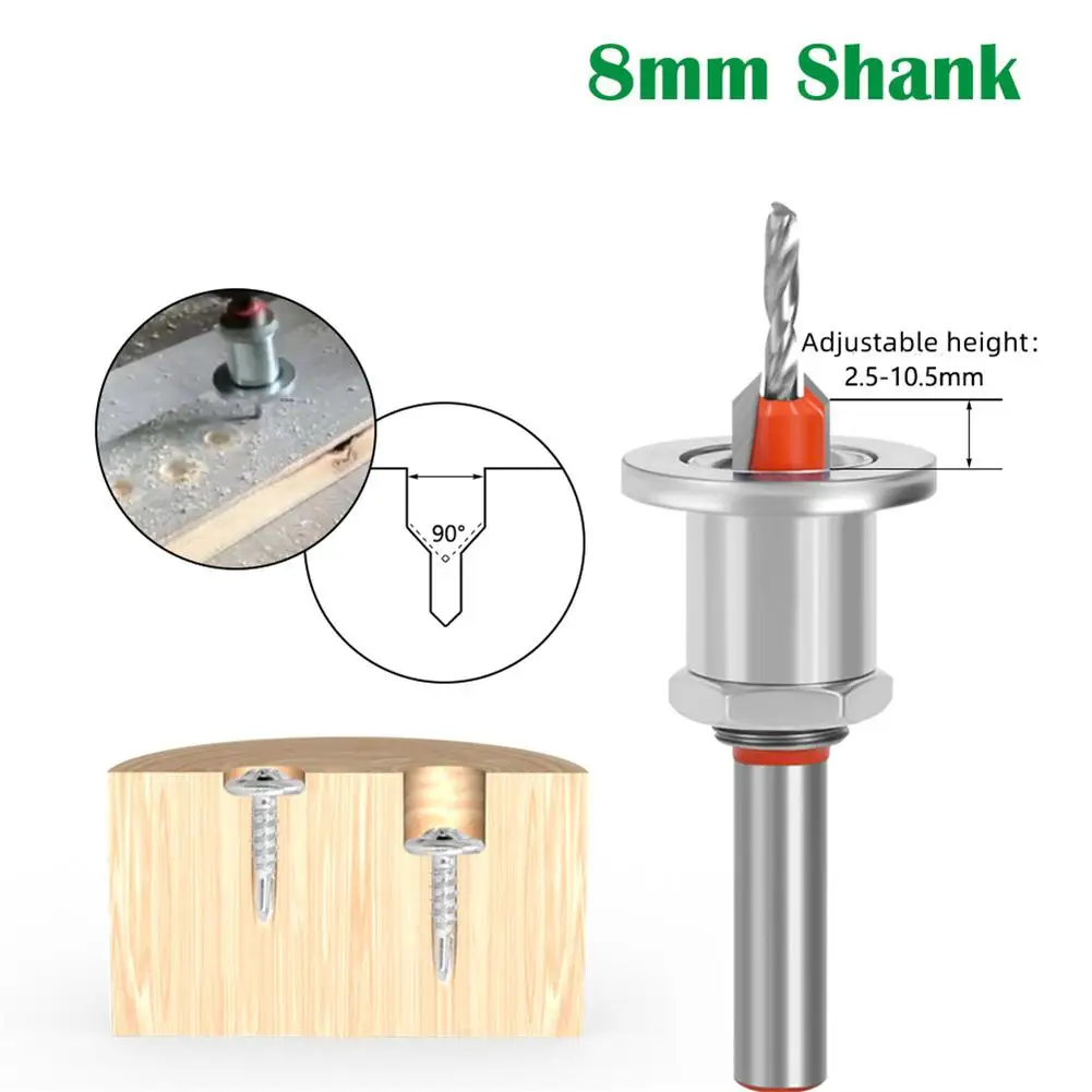 

NEW 8mm Shank Adjustable Countersink Drill Bit Multiple Specifications Drilling Tools Parts For Wood Plastic Products