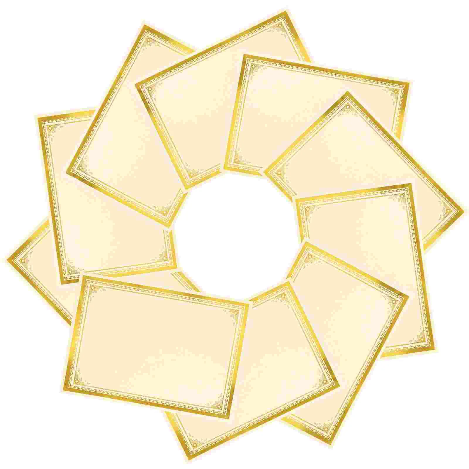 10-листые высококачественные пустые безсловные сертификаты горячего тиснения