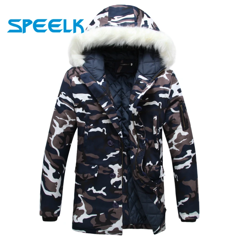 Brand New Camouflage Jackets Men Women Winter Snowcoat Fur Collar Military Parka Coat Couples Thick Cotton-padded Jacket