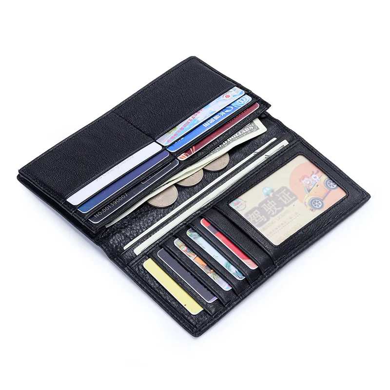 Genuine Leather Wallet for Men Japan Fashion Brand Design Slim Bifold Long Wallet Luxury Short Small Money Purse Male Cardholder