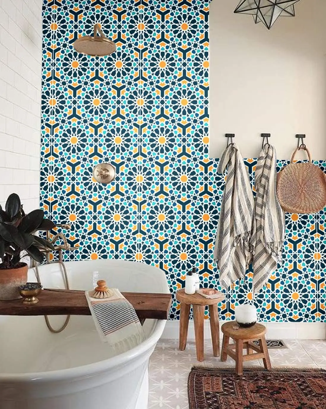 

Peel and Paste Elegant Plaid Mosaic Tile Self Adhesive Waterproof Wall Mural Wall Papers Home Decor Living Room Decoration