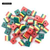 100pcs square cube diy loose spacer acrylic rasta beads for necklace bracelte handmade beading jewelry making accessories