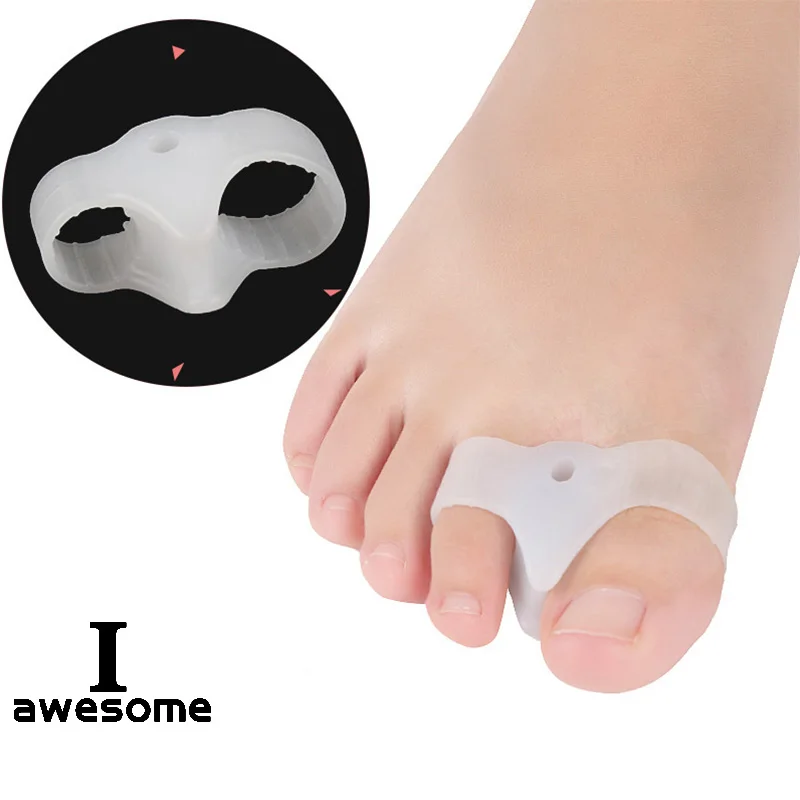 

1pair Silicone Gel Toe Sleeves Separators Big toe Protector pads straightener daily use insole High elasticity insoles