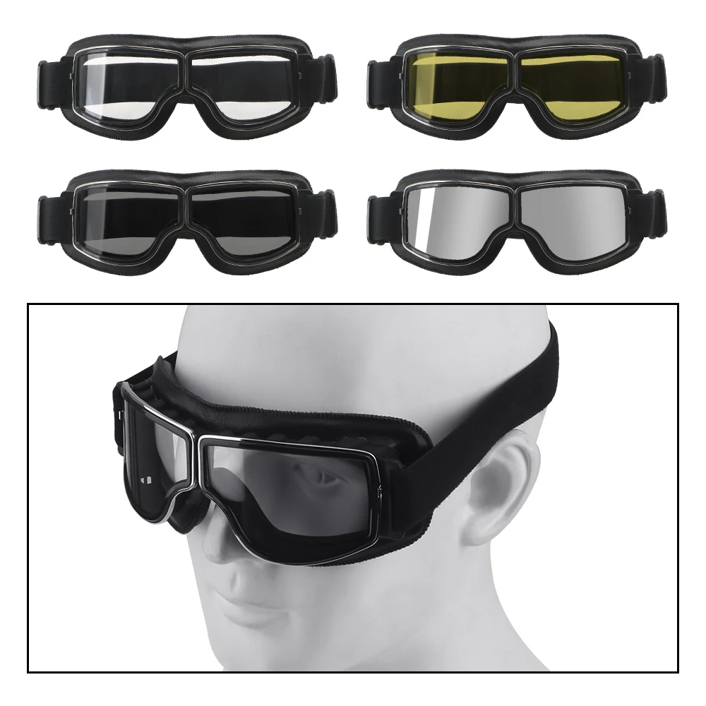 Steampunk Helmet Goggles Protective Gears Motorbike Glasses Vintage Motorcycle Goggles Windproof Motocross Eyewear Mask
