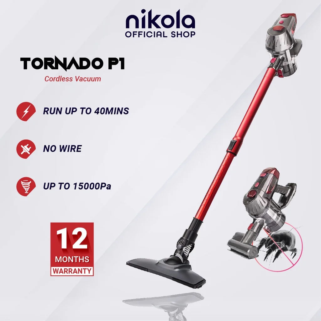 

NEW Nikola Cordless Vacuum Cleaner + Dust Mite and 9 Extra Cleaner Heads [VC001] Wireless Vacuum