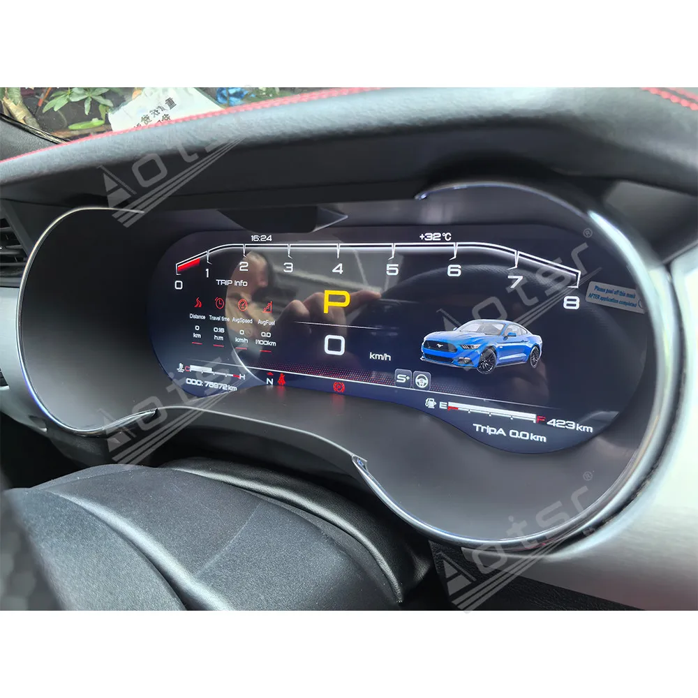 Фото 2026, 12,3 дюйма для Ford Mustang 2015-2023, ЖК-панель приборов, цифровой кластер, прибор для скорости, тахометр космического корабля UI №3