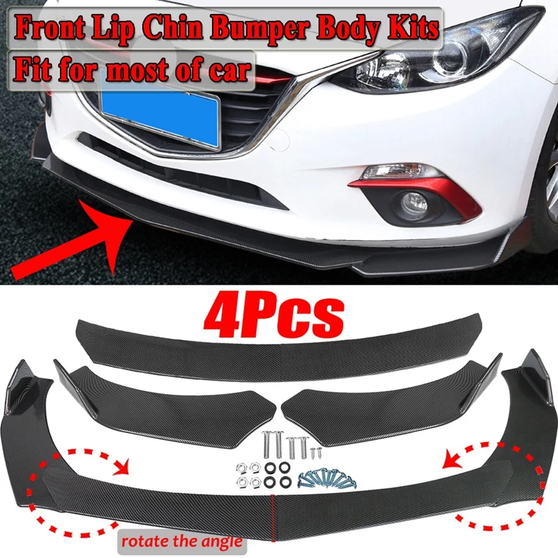 

Universal Front Bumper Lip Under Panel Bumper Shovel Lip Spoiler Carbon Fiber