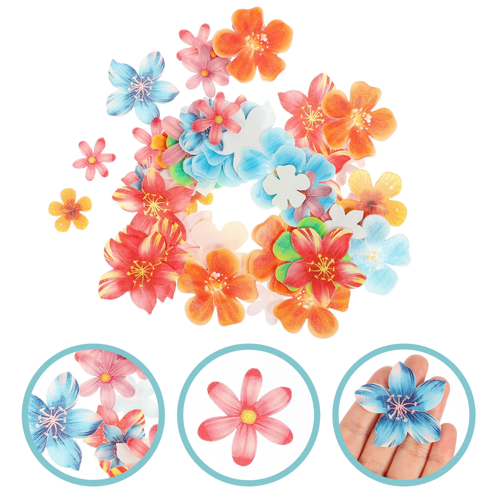 

Glutinous Rice Paper Florets Cake Adornments Toppers Cupcake Edible Dessert Flower Decorations Blossom Decors Wedding Ceremony