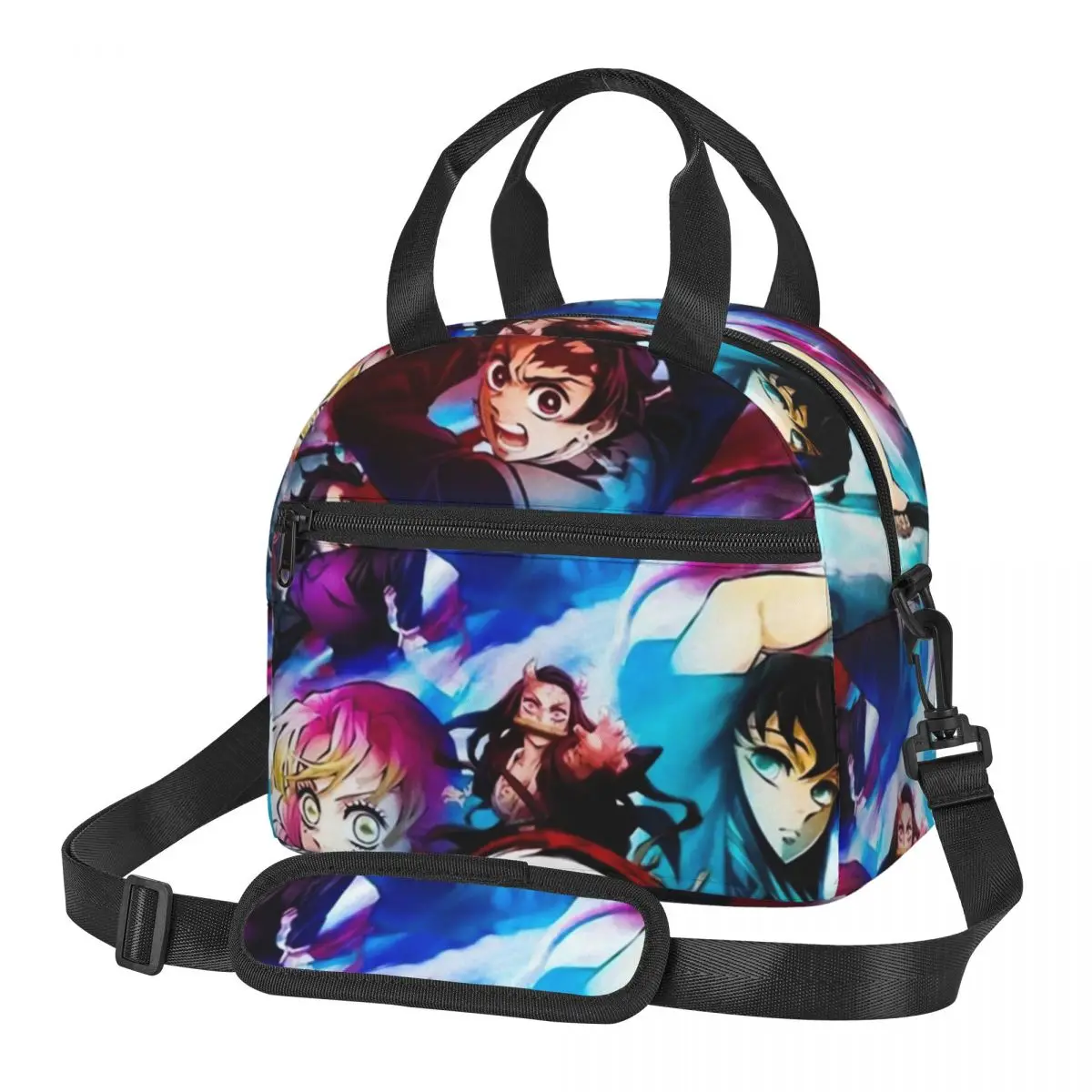 

Demon Slayer Lunch Bag For Men Swordsmith Village Arc Lunch Box Leisure School Cooler Bag Portable Insulated Thermal Lunch Bags
