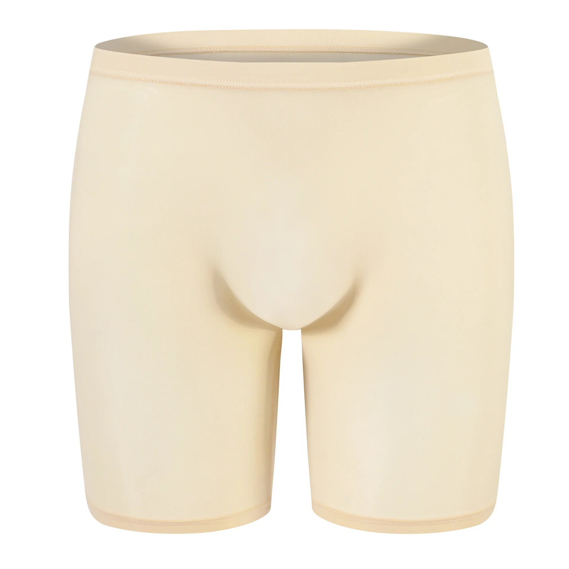 EUR Size Longdrose Men's Panties Transparent ICE SILK Men's Briefs Solid Mens Trunks Underwear Silk Nude Long Boxer Shorts
