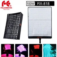 falcon eyes rx 818 k1 led flex light 280pcs leds rgbw 2800 1000k hsi 100w protable vide lamp with softboxgridcase