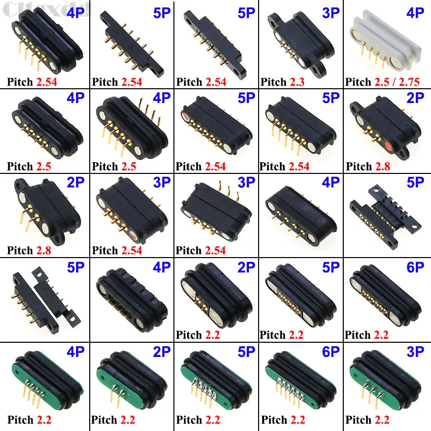 

1 Pair Magnetic Pogo Pin Connector 2/3/4/5/6Pin Pitch 2.2/2.3/2.5/2.54/2.8 MM Spring Loaded Pogopin Male Female Contact Strip