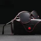 Очки солнцезащитные женские поляризационные, роскошные брендовые Модные Винтажные солнечные очки в металлической оправе, Италия, 2021