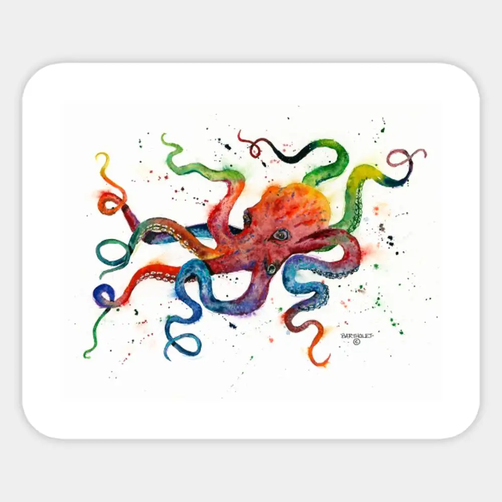 

Octopus Sticker for Laptop Decor Bedroom Car Cute Cartoon Art Fashionable Public Suitcase