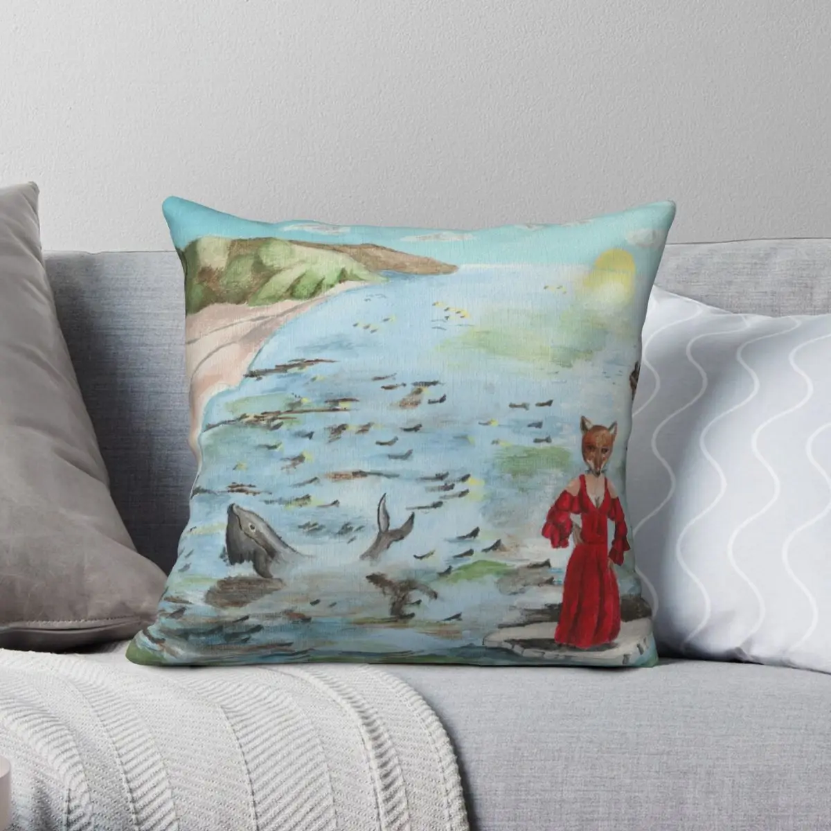 

Наволочка Foxtrot из полиэстера и льна, бархатный креативный декоративный чехол для автомобильной подушки на молнии, 45x45