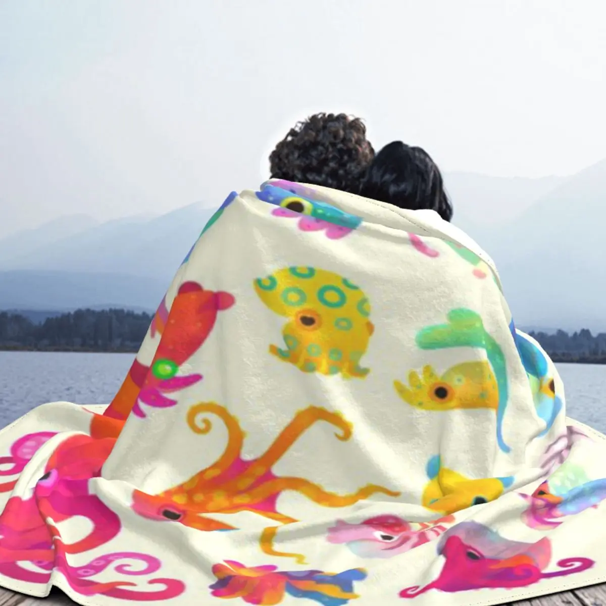 Цефалопод — пастельное ультрамягкое одеяло из микрофлиса