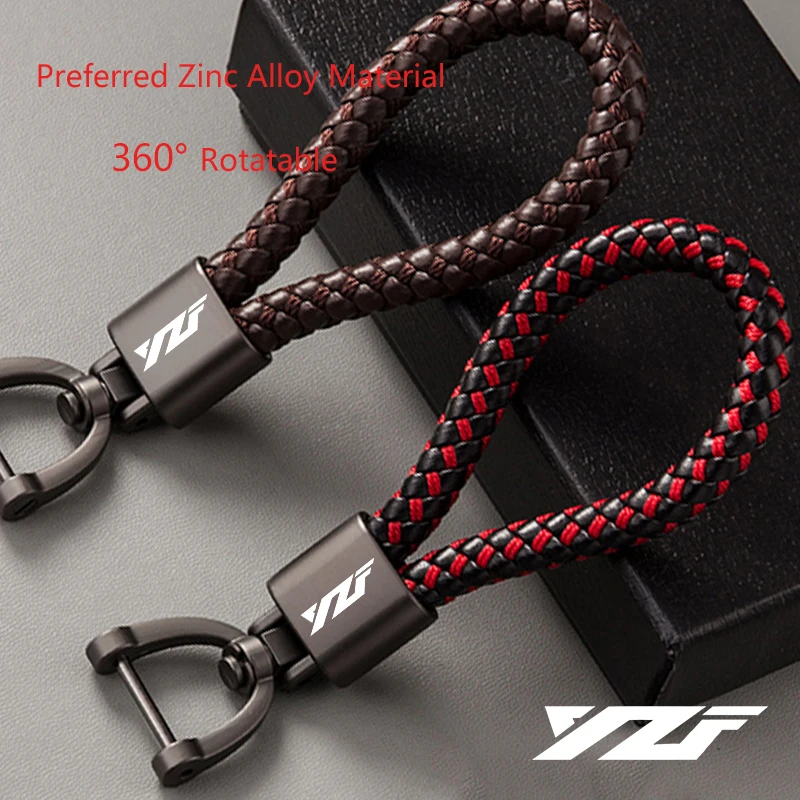 

Accessories Custom LOGO Motorcycle Braided Rope Keyring Metal Keychain For Yamaha YZF R25 R1 R1M R3 R6 R7 R15 V3 2020 2021