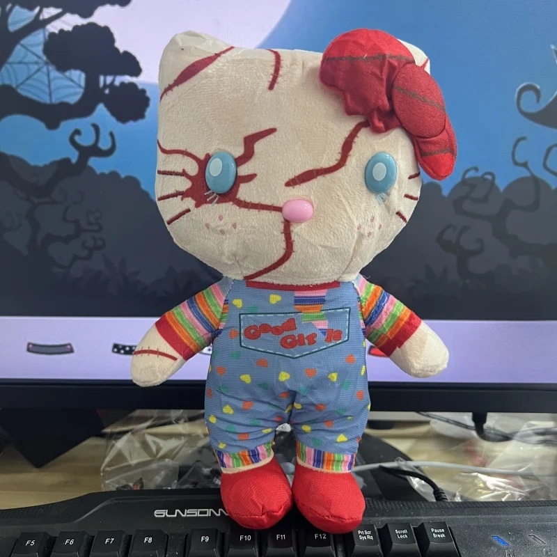 Sanrio Hello Kitty Хэллоуин мультяшная кукла плюшевая аниме фигурка темная мрачная