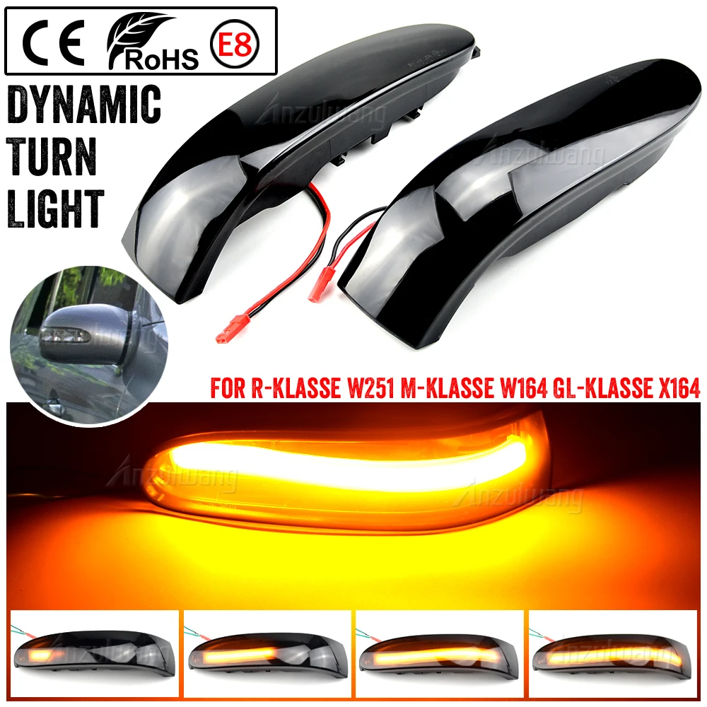 

2pcs Dynamic Turn Signal LED Light Side Mirror Indicator For Mercedes Benz W251 R M GL Class X164 W164 R300 R400 R500 ML350