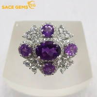 sace gems resizable 925 sterling silver sparkling 68mm amethyst created high carbon diamond wedding rings party fine jewelry