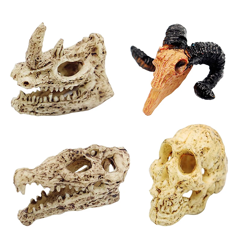 

1:12 Dollhouse Miniature Animal Skull Model Apes Antelopes Rhinos Crocodiles Bone Terror Halloween Scene Decor Toy