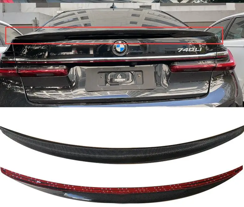

NEW High Quality ABS Paint & Carbon Fiber Rear Trunk Lip Spoiler Splitters For BMW 7 Series G11 730LI 740LI M760 2016-2019