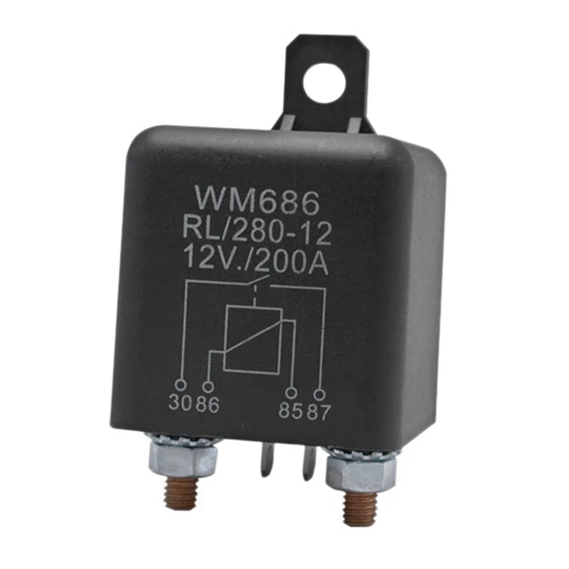

2X Battery Isolator Relay 12V 4-Pin WM686 Start Relay Car ON/OFF Switch Normally Open Relay RL/280 200A