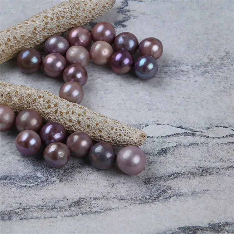 Насыпью 14 мм Фиолетовый Цвет пресноводный свободный жемчуг бусины Круглый