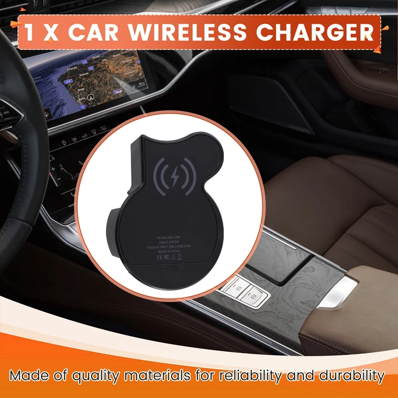Автомобильное беспроводное зарядное устройство 15 Вт Быстрая Зарядка QI протокол