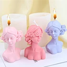 3D закрытый глаз девушка Ароматерапия Свеча форма Сделай Сам Роза человеческое тело свеча мыло Смола силиконовая форма