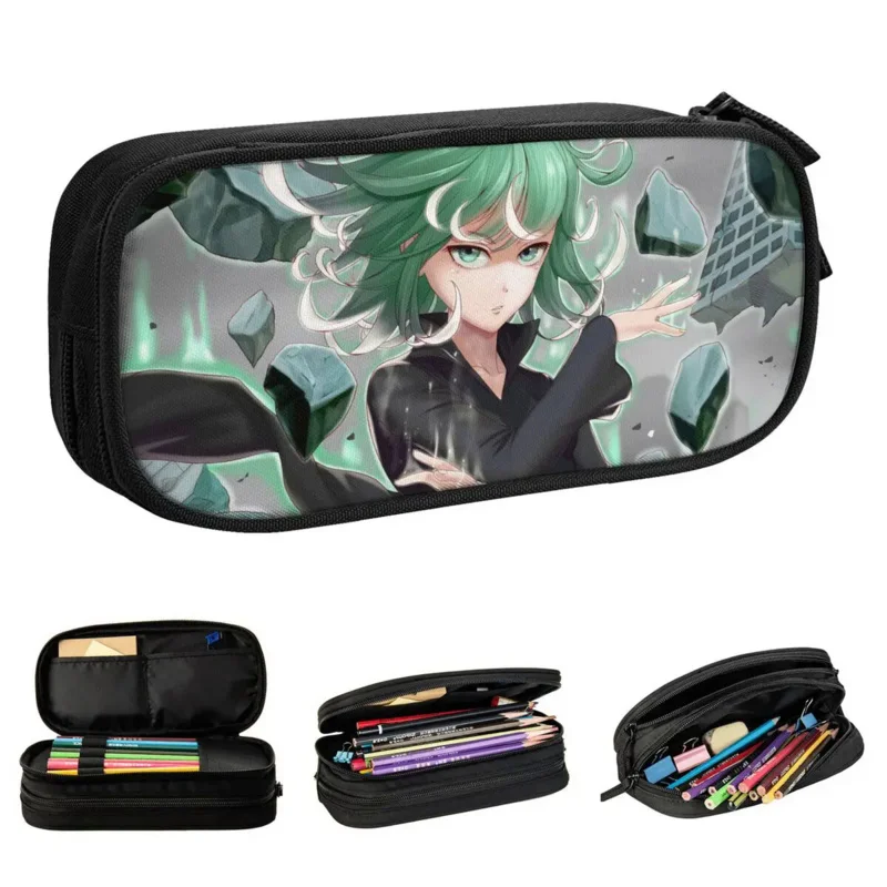 

Tatsumaki One Punch Man Pencil женский Аниме пенал для карандашей для студентов большая емкость для хранения искусственных элементов