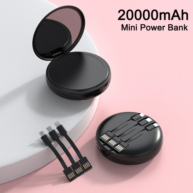 Внешний мини-аккумулятор с кабелем 20000 мАч