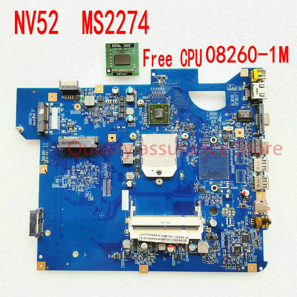 Материнская плата MBWDJ01001 для ноутбука Acer GATEWAY NV52 MS2274 48.4BX04.01M 08260-1M DDR2