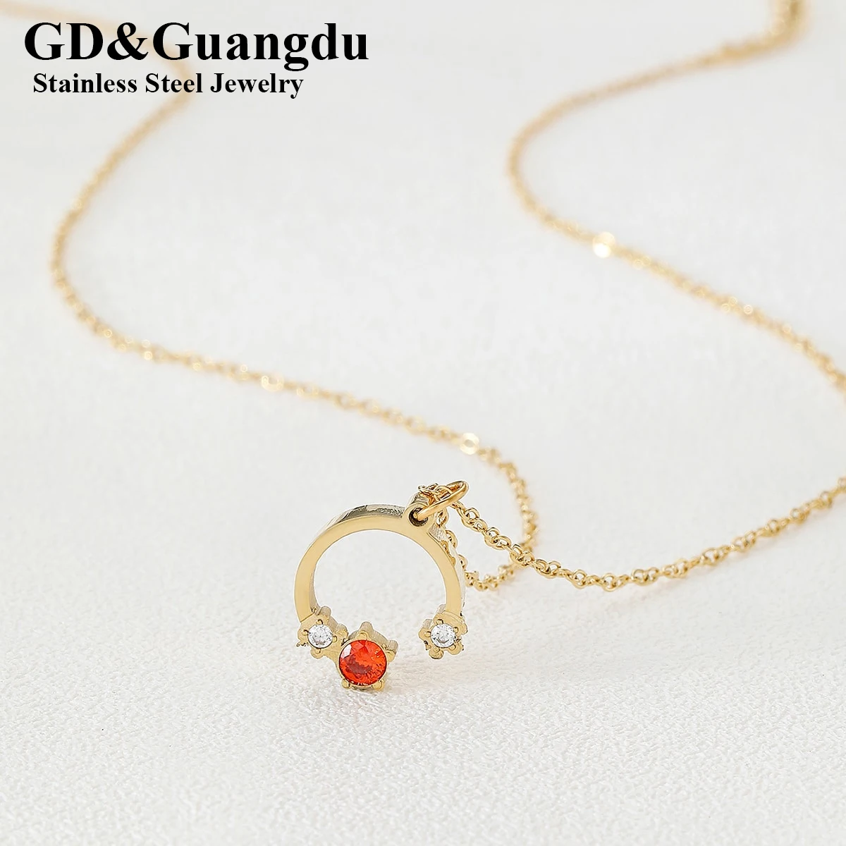 

Korean ins style small fresh Ruby flower Pendant Necklace women's trend new clavicle chain cross-border domestic sales hot