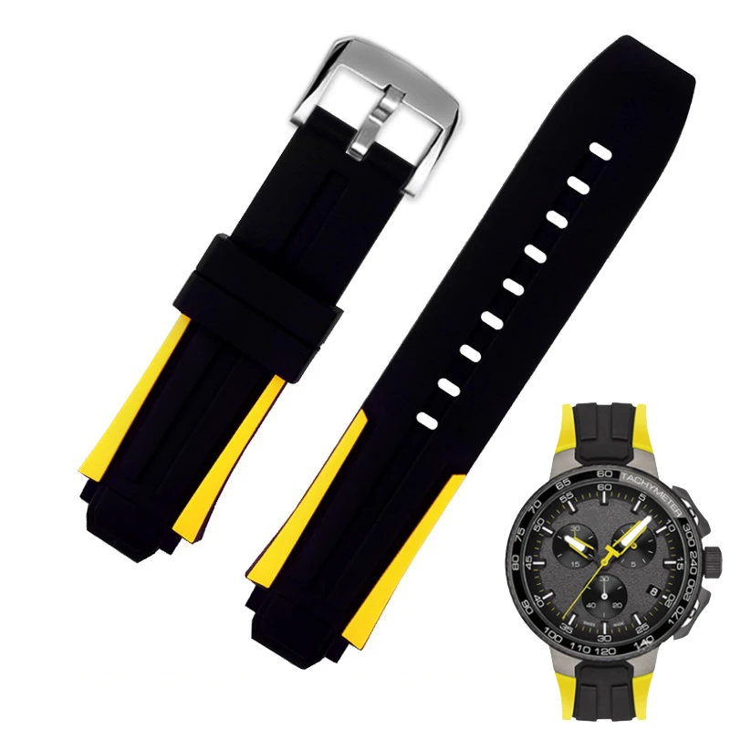 

Силиконовый ремешок для часов Tissot T111417A, аксессуары для часов, браслет с пряжкой из нержавеющей стали, спортивный резиновый ремешок с защитой от пота, 18 мм