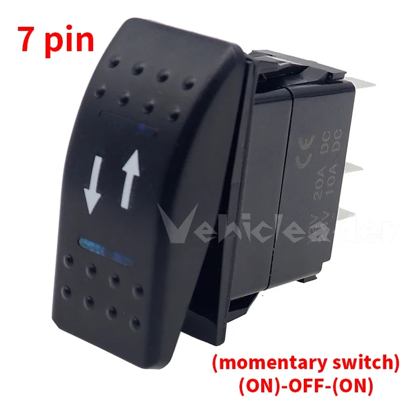 

1 шт., 12 В, 24 В, кулисные переключатели для автомобиля, лодки, каравана, водонепроницаемый кулисный переключатель, двойной синий светодиодный светильник, кулисный переключатель заднего фонаря